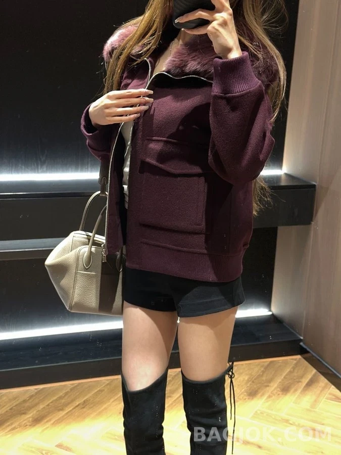  로로피아나 폭스 퍼 카라 캐시미어 자켓 상세 이미지