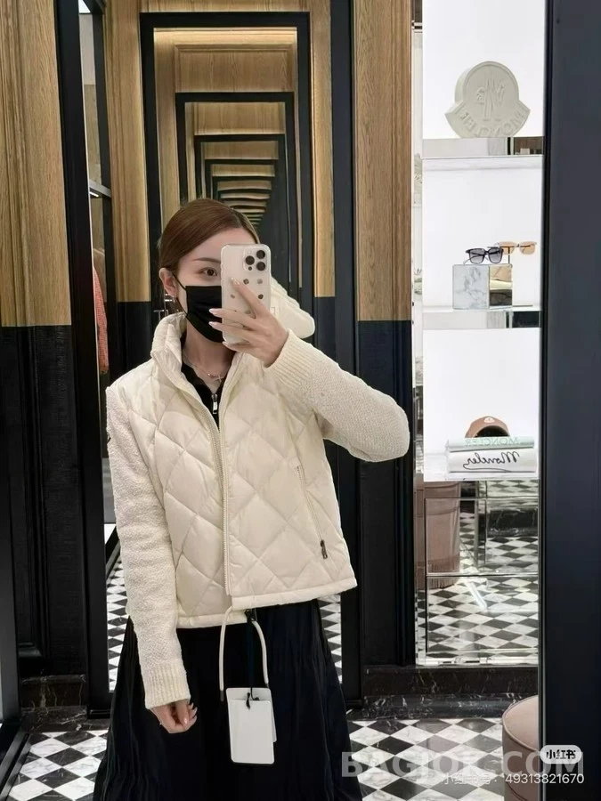 몽클레어 몽클레어 니트 슬리브 퀼팅 다운 자켓 상세 이미지
