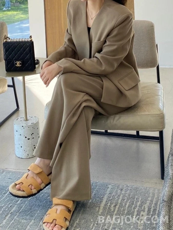 에르메스 에르메스 양털 H 스트랩 슬리퍼 상세 이미지