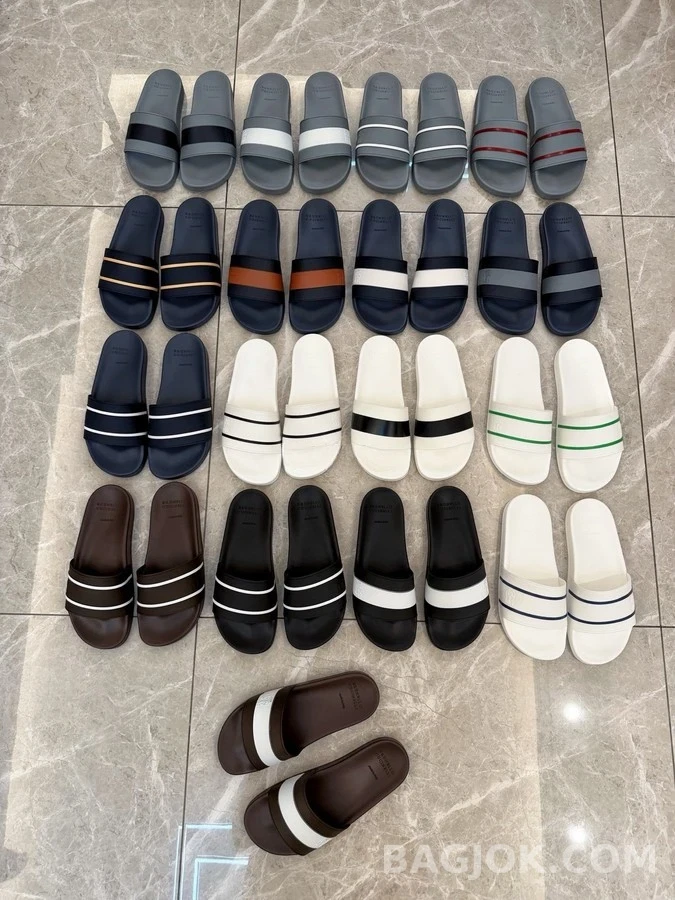  브루넬로 쿠치넬리 스트라이프 슬라이드 샌들 상세 이미지