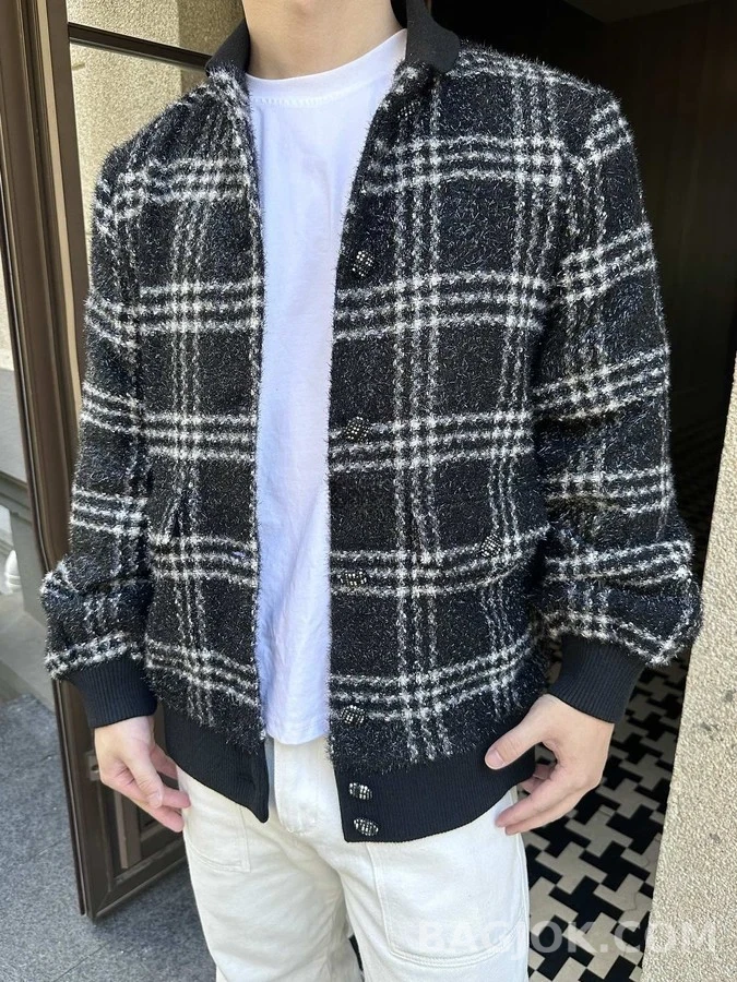 샤넬 샤넬 체크 싱글 브레스트 자켓 상세 이미지