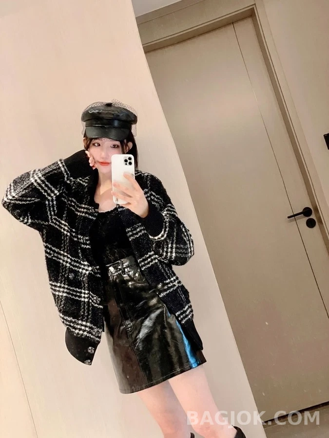 샤넬 샤넬 체크 싱글 브레스트 자켓 상세 이미지