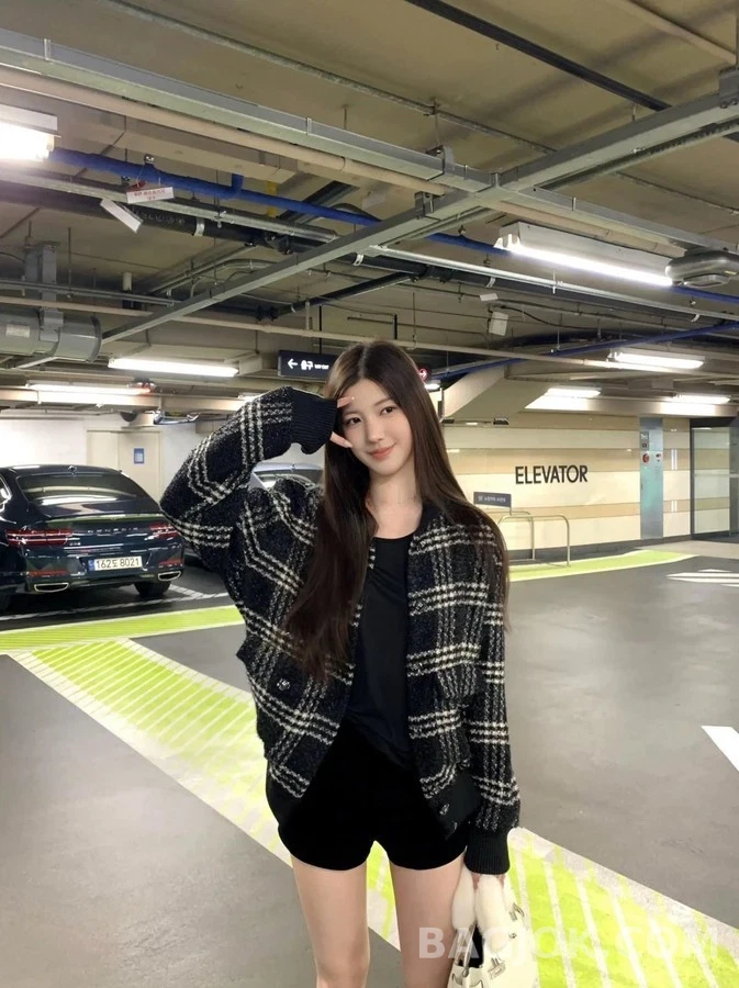 샤넬 샤넬 체크 싱글 브레스트 자켓 상세 이미지