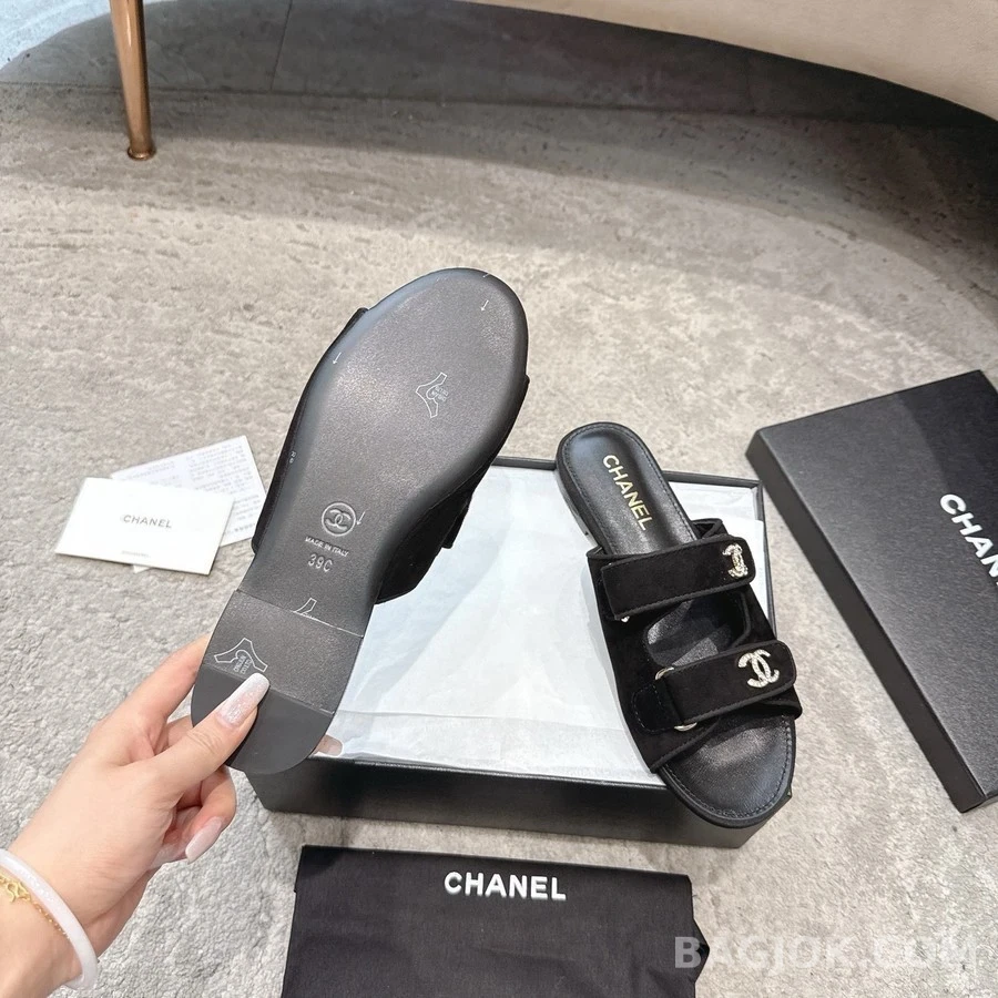 샤넬 샤넬 쌍C 크리스탈 버클 슬라이드 샌들 상세 이미지