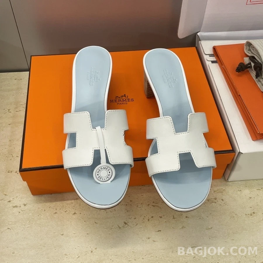 에르메스 에르메스 오란 배색 H 스트랩 미들 힐 샌들 상세 이미지