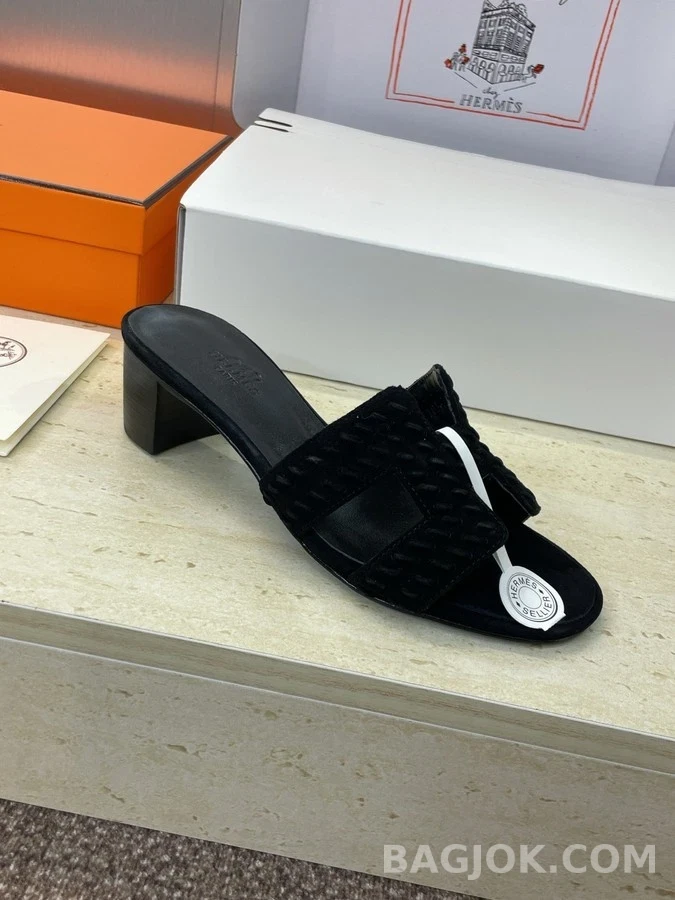 에르메스 에르메스 Oran H 스트랩 블록힐 샌들 상세 이미지