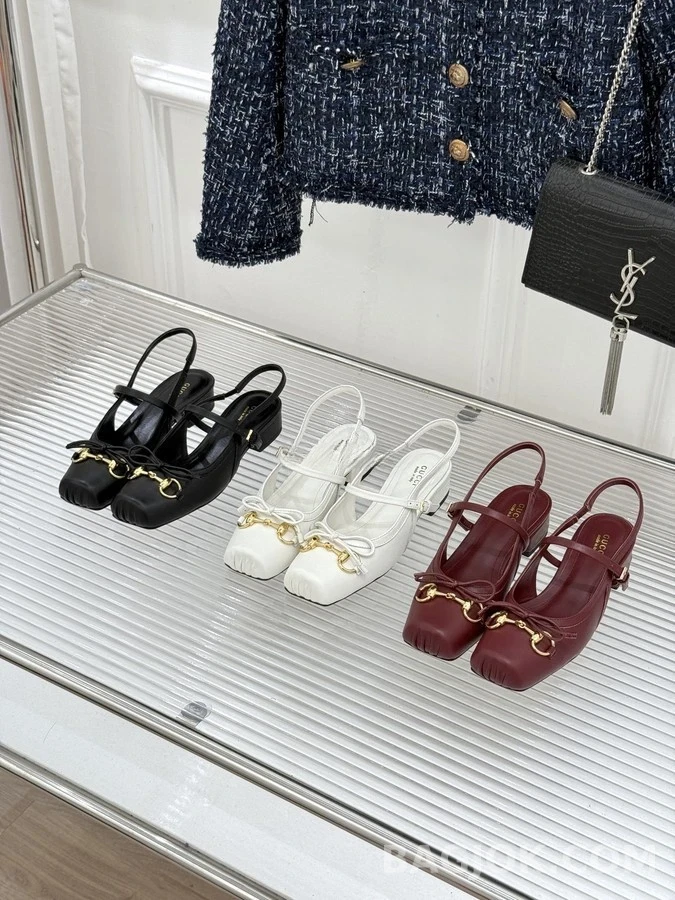 구찌 구찌 호스빗 보우 슬링백 샌들 상세 이미지