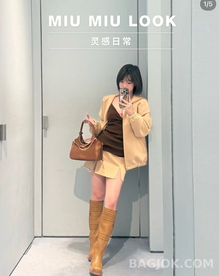 미우미우 미우미우 웨스턴 자수 롱부츠 상세 이미지