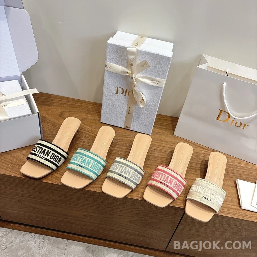 디올 디올 Dway 스트라이프 힐 샌들 상세 이미지