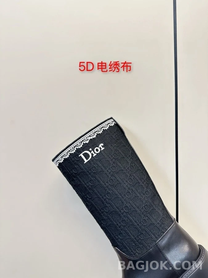 디올 디올 레터링 레이스 자수 부츠 상세 이미지