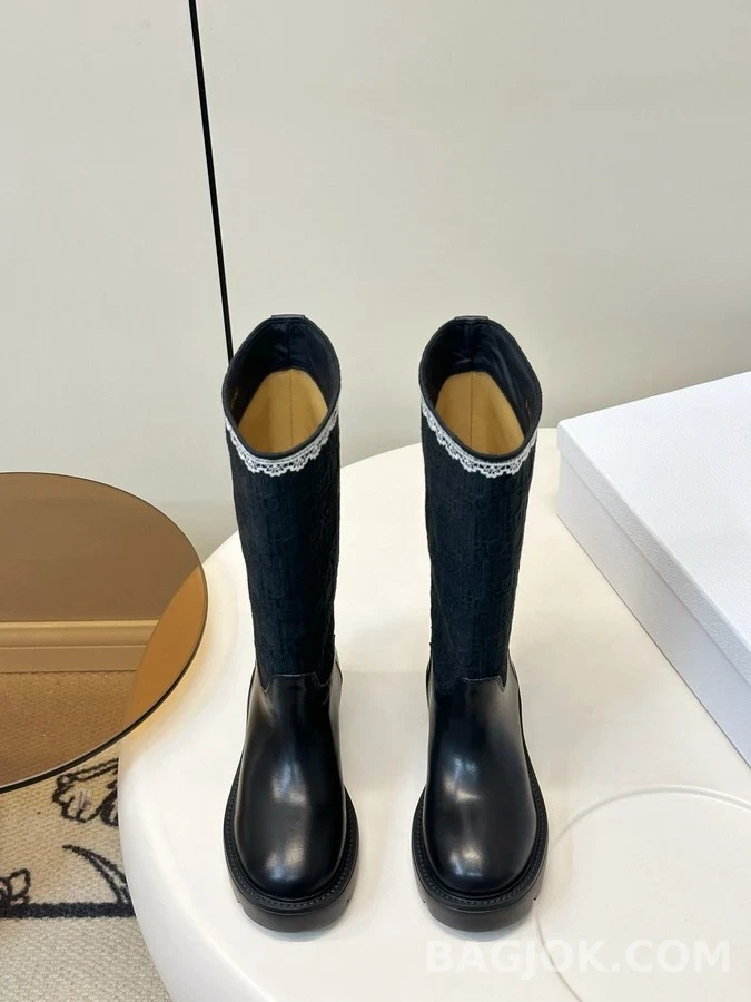디올 디올 레터링 레이스 자수 부츠 상세 이미지