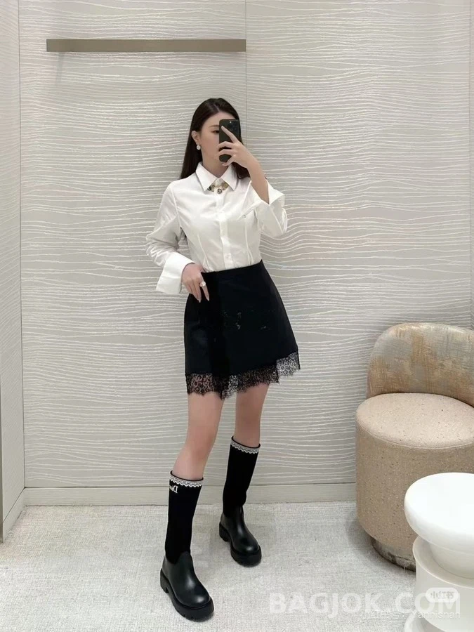 디올 디올 레터링 레이스 자수 부츠 상세 이미지