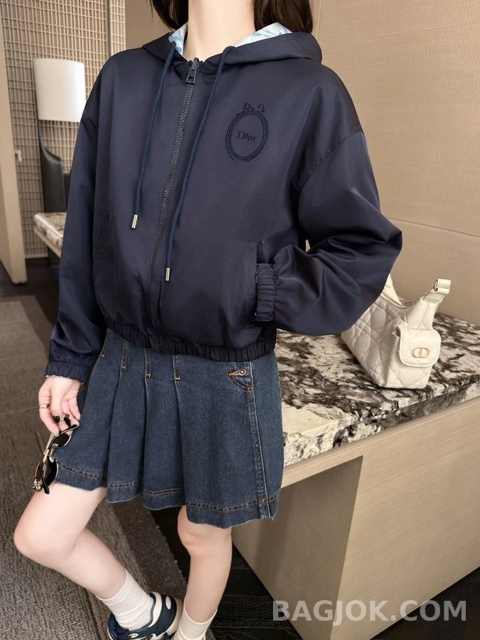 디올 디올 플라워 버드 프린트 양면 후드 집업 상세 이미지