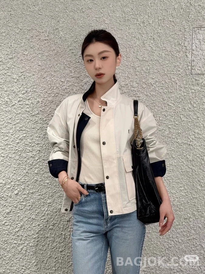 생로랑 세인트로랑 카라 리버시블 자켓 상세 이미지