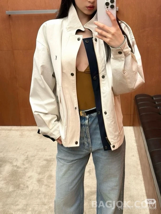 생로랑 세인트로랑 카라 리버시블 자켓 상세 이미지