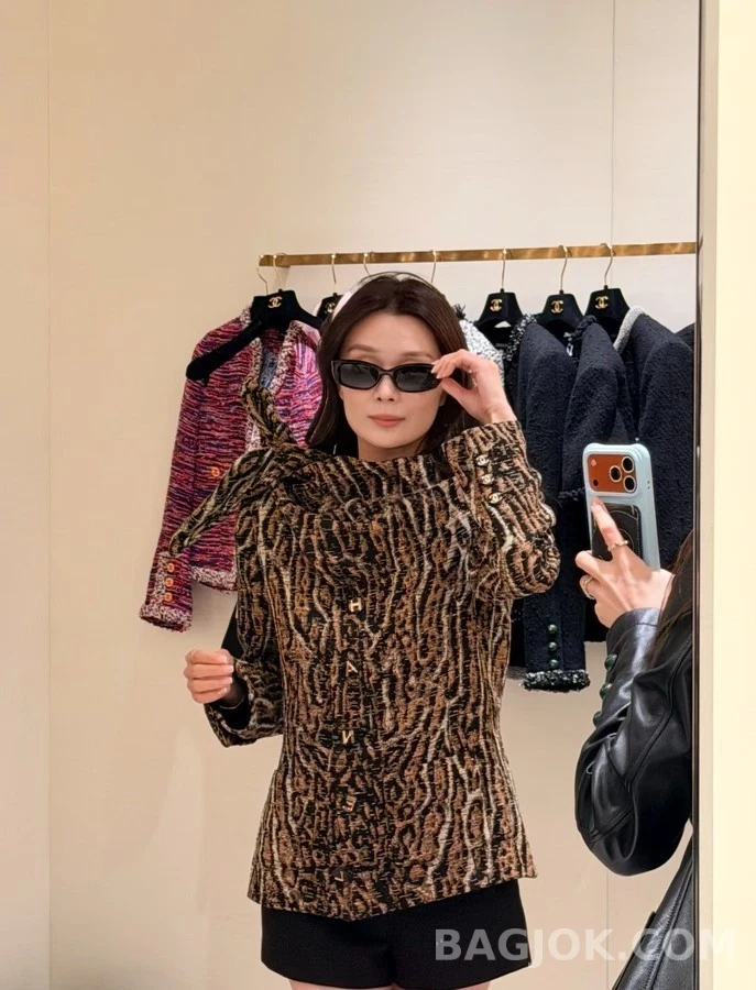 샤넬 샤넬 레오파드 자카드 재킷 상세 이미지