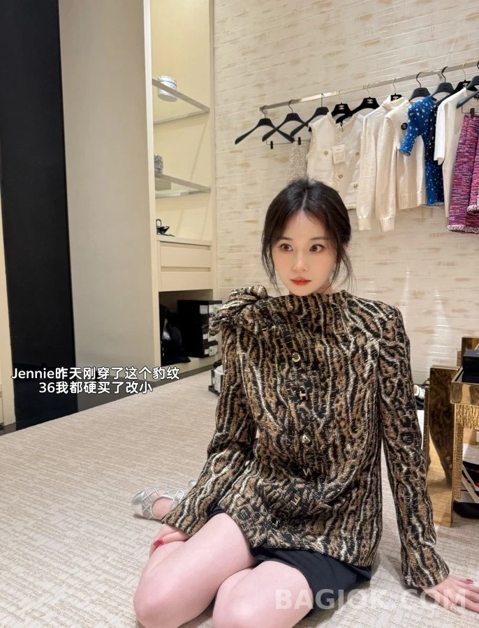 샤넬 샤넬 레오파드 자카드 재킷 상세 이미지
