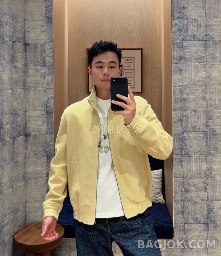 루이비통 루이비통 라인스톤 로고 스웨이드 스포츠 재킷 상세 이미지