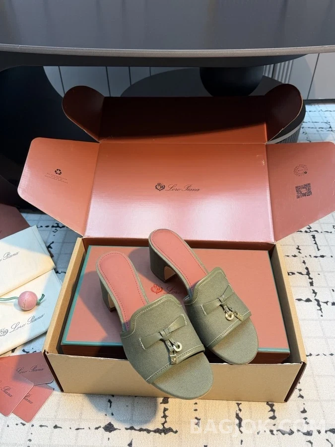  로로피아나 캔버스 패드락 뮬 샌들 상세 이미지