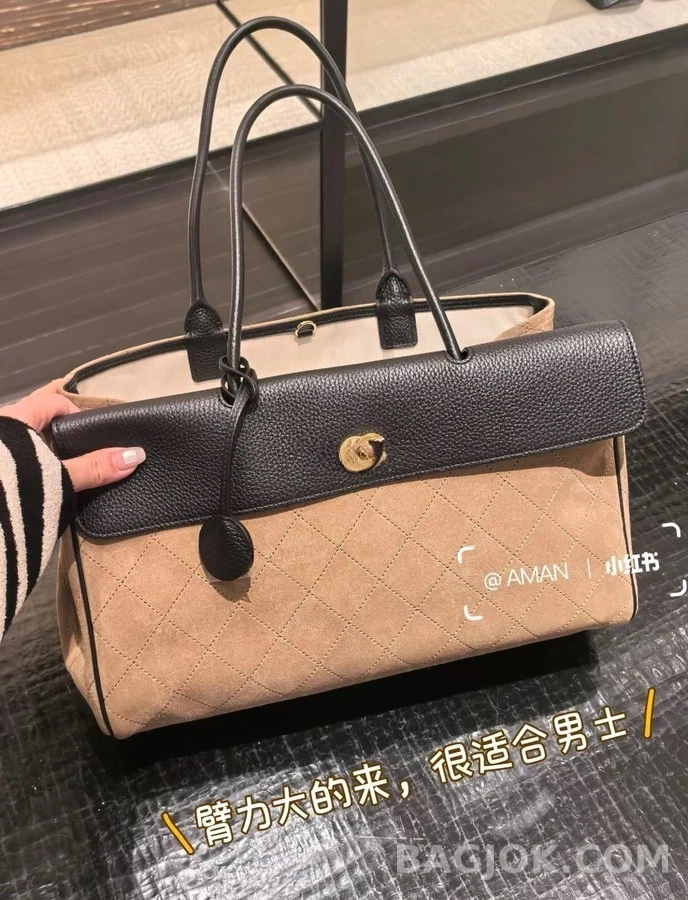 샤넬 샤넬 쇼핑백 스웨이드 상세 이미지