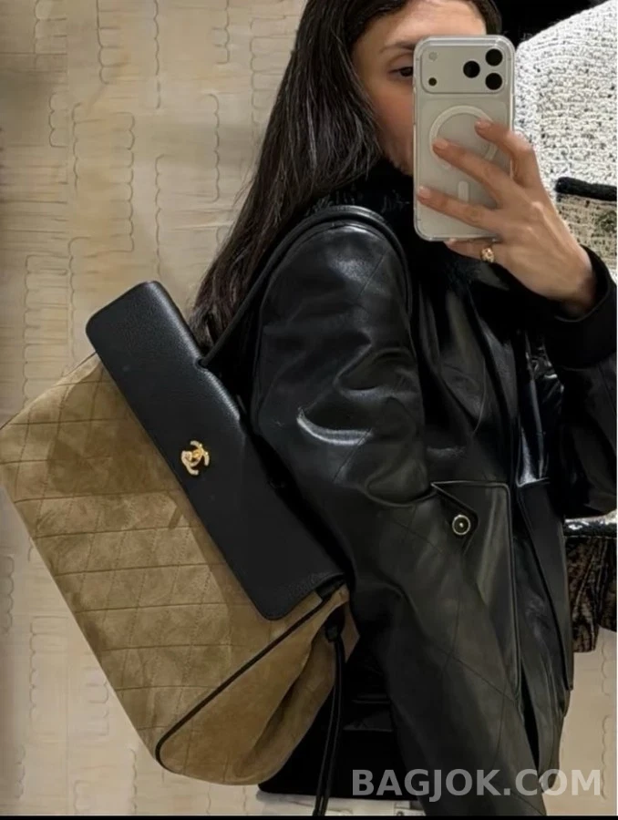 샤넬 샤넬 쇼핑백 스웨이드 상세 이미지
