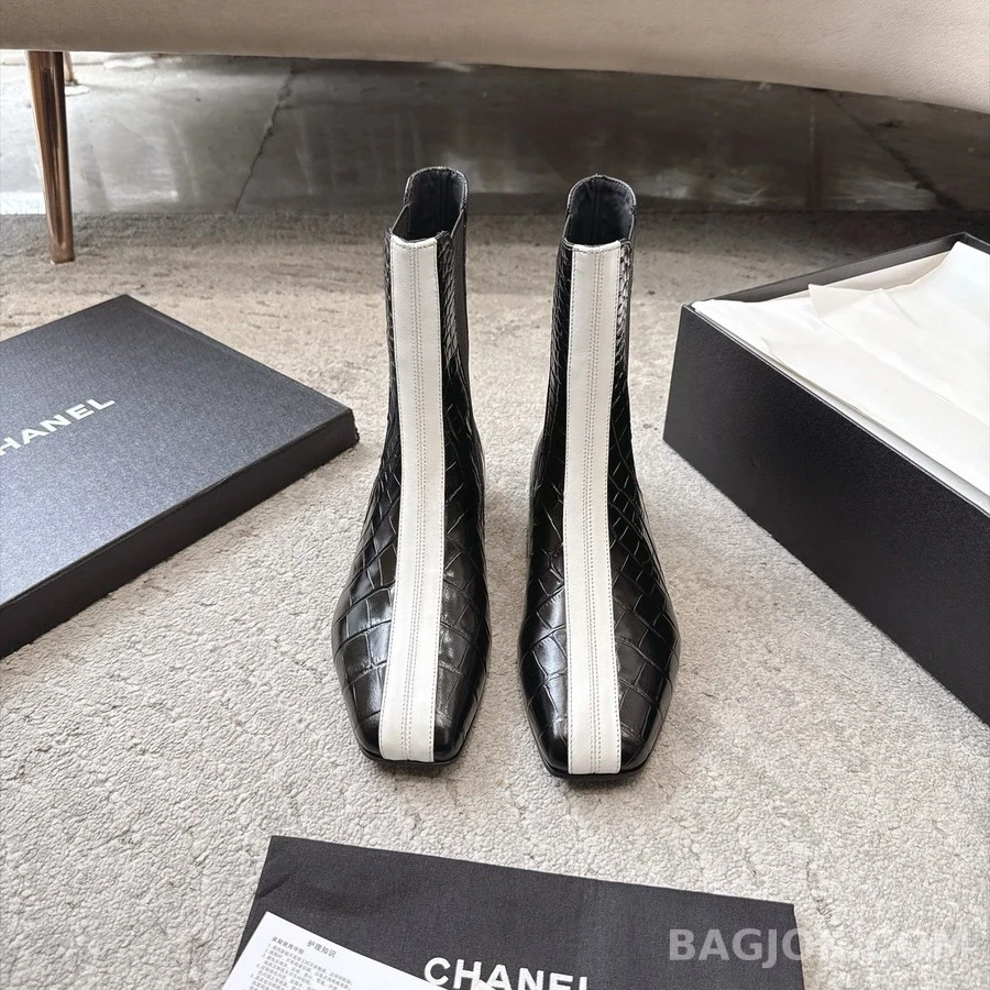 샤넬 샤넬 투톤 악어엠보 첼시 부츠 상세 이미지