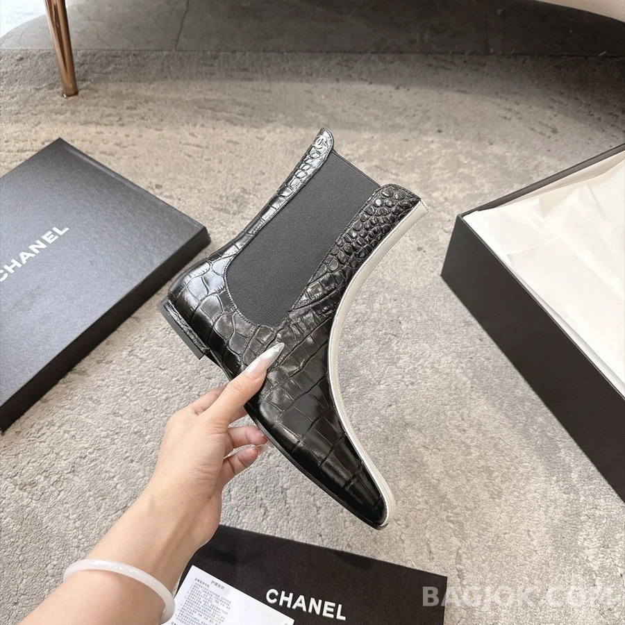 샤넬 샤넬 투톤 악어엠보 첼시 부츠 상세 이미지
