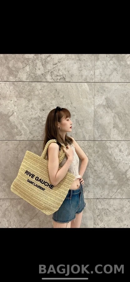 생로랑 생로랑 리브 고쉬 라피아 토트백 상세 이미지