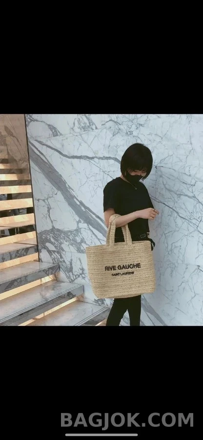 생로랑 생로랑 리브 고쉬 라피아 토트백 상세 이미지