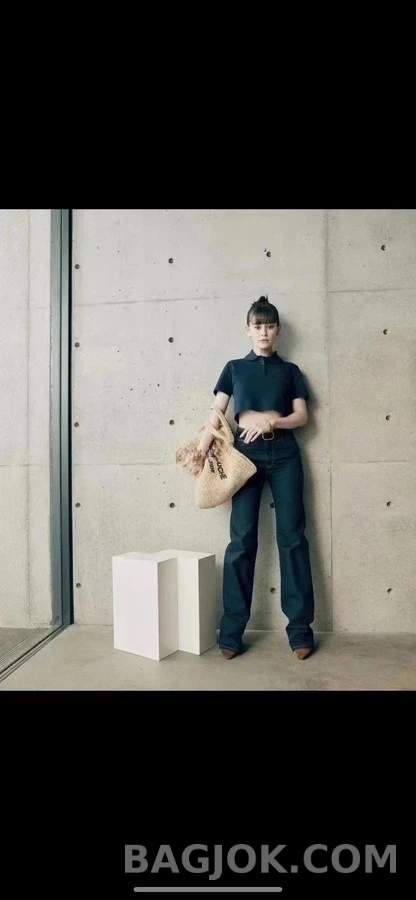 생로랑 생로랑 리브 고쉬 라피아 토트백 상세 이미지