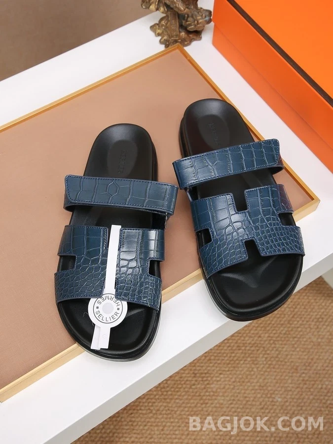 에르메스 에르메스 쉬프르 크록 엠보 벨크로 샌들 상세 이미지