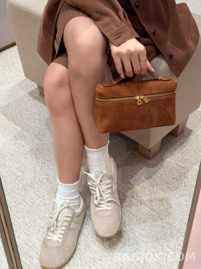  로로피아나 배색 스웨이드 독일군 스니커즈 상세 이미지