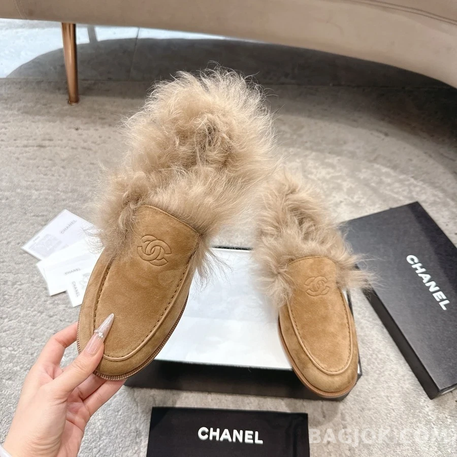 샤넬 샤넬 퍼 스웨이드 로퍼 상세 이미지