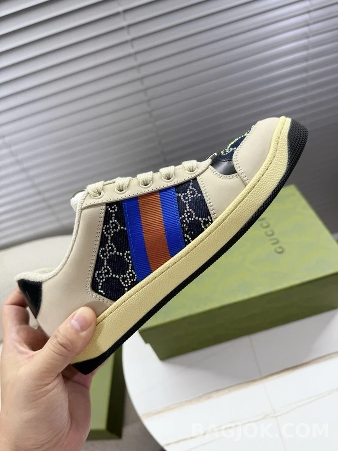 구찌 구찌 웹 스트라이프 크리스탈 스니커즈 상세 이미지