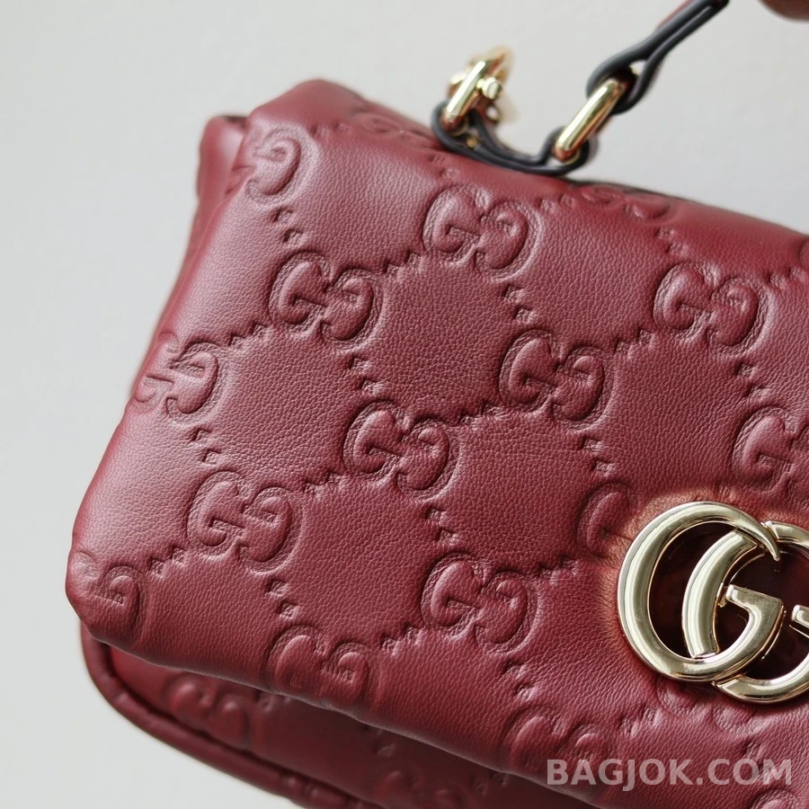 구찌 구찌 밀라노 미니 탑핸들백 레드 상세 이미지