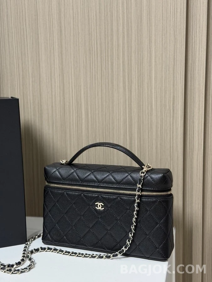 샤넬 샤넬 베니티 탑핸들 케이스 블랙 상세 이미지